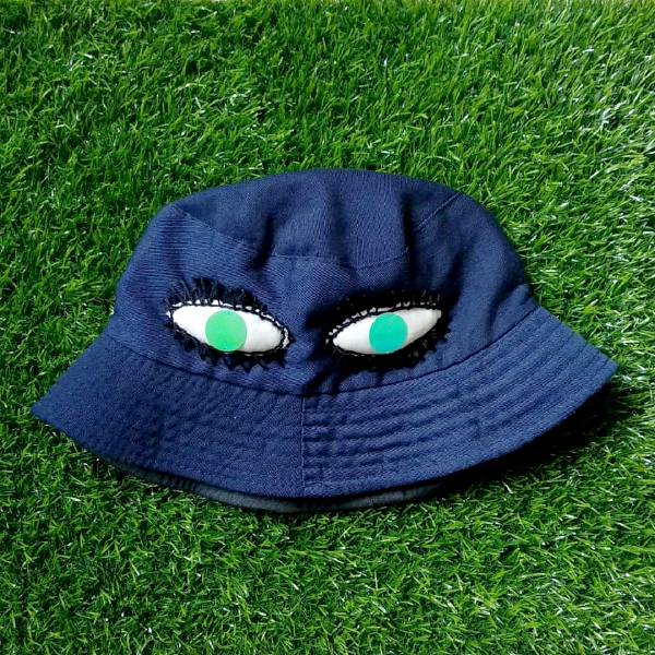  cappello occhi paillettes ricamati a mano