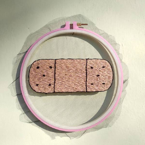  cerotto ricamato a mano su tulle