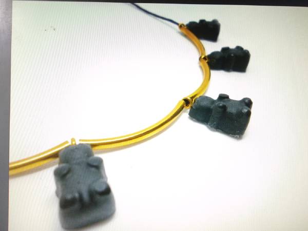  collana orsetti gomma in colla a caldo neri a