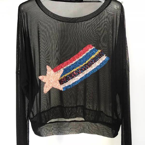  tshirt stella cometa ricamata a mano