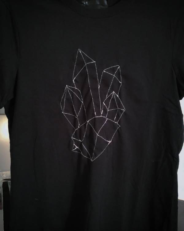  tshirt ricamata a mano cristalli