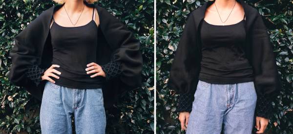  coprispalle nero cucito a mano b