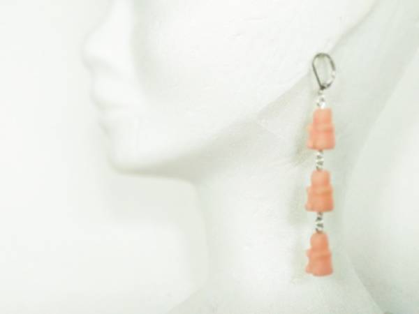  orecchini orsetti gomma in colla a caldo rosa a