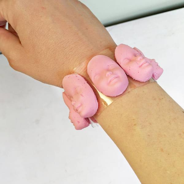  braccialetto calco barbie colla a caldo rosa