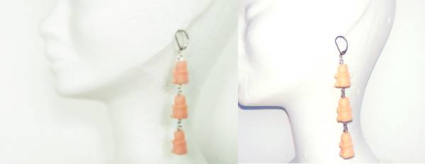 orecchini orsetti gomma in colla a caldo rosa b